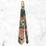 Peacock and Peonies by Hiroshige, Japanese Art Tie<br><div class="desc">Now available! Double sided printed ties! Twice as nice! Peacock and Peonies (early 1840s) by artist: Andō Hiroshige is a vintage Japanese fine art wood block painting. Asian art featuring a beautiful peacock bird with peony flowers in bloom. This image originally came from a woodblock print. About the artist: Utagawa...</div>