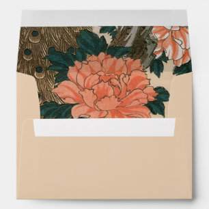 Peacock and Peonies by Hiroshige Wedding Envelope