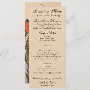 Peacock and Peonies by Hiroshige Wedding Menu