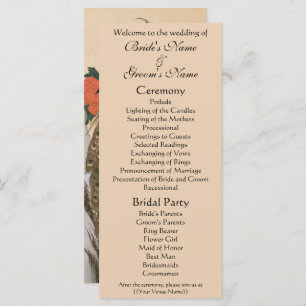 Peacock and Peonies by Hiroshige Wedding Programme