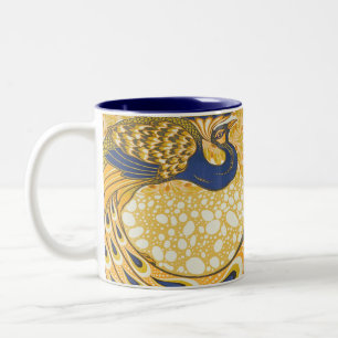 Peacock Antique Vintage Colourful Two-Tone Coffee Mug