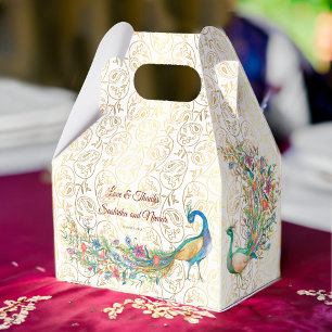 Peacock Arabian pattern Indian wedding favour gift Box