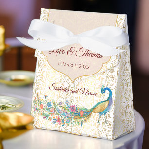 Peacock Arabian pattern Indian wedding favour gift Box