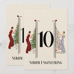 Peacock Art Deco Flair Christmas Table Number 10