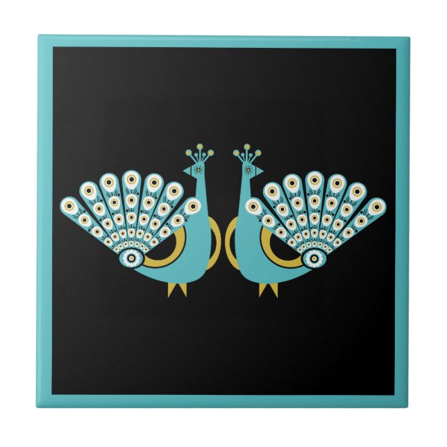 Peacock Art Home Accessories Tile (Front)