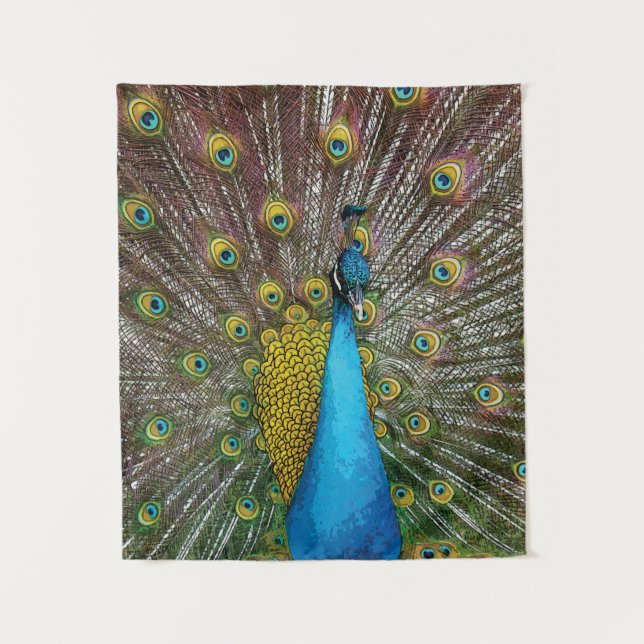 Peacock Art in Jewel Tone Colours Tapestry (Front)