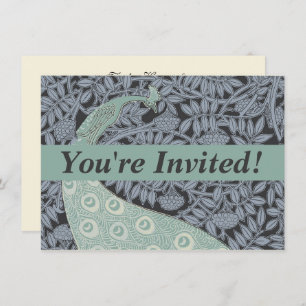 Peacock Art Nouveau Bird Classic Invitation