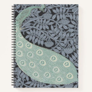 Peacock Art Nouveau Bird Classic Notebook