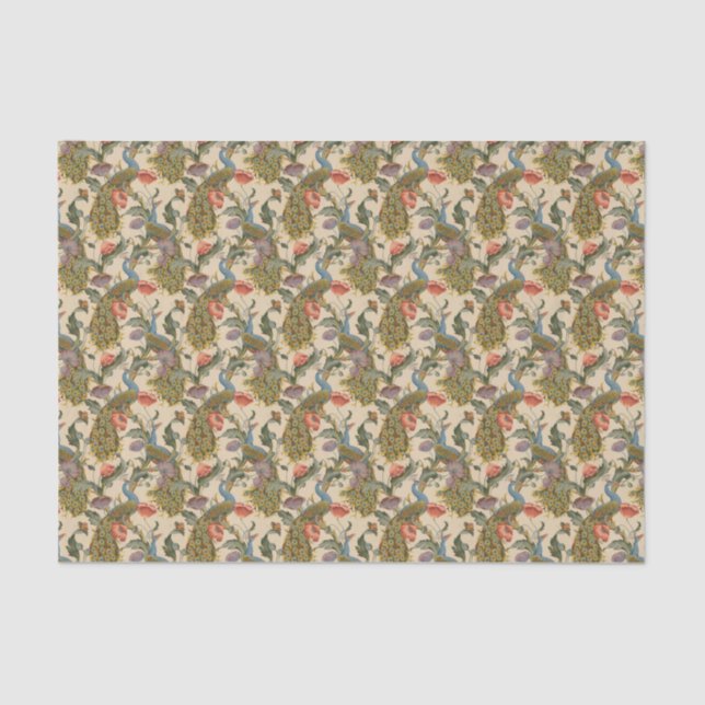 Peacock Art Nouveau Decoupage Tissue Paper (Front)