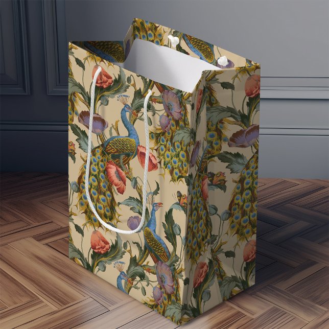Peacock Art Nouveau Floral Pattern Morris Medium Gift Bag (Creator Uploaded)