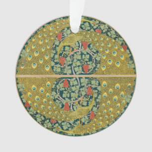 Peacock Art Nouveau Style round intricate design Ornament