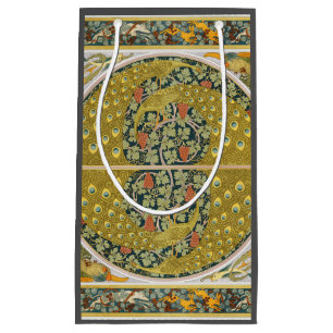 Peacock Art Nouveau Style round intricate design Small Gift Bag