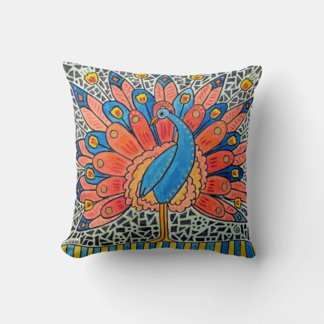 Peacock Art Pillow (Front)