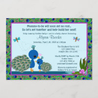 Peacock Baby Shower invitations Girls Boys #206