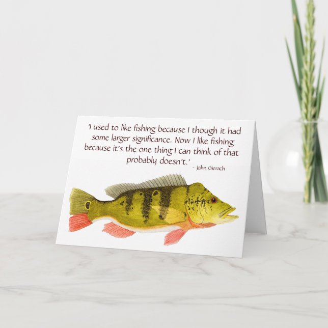 Peacock Bass card with quote on Fishing (Front)
