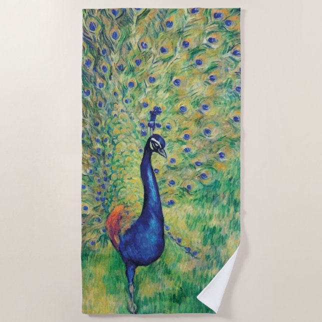 Peacock - Beach Towel (Front)