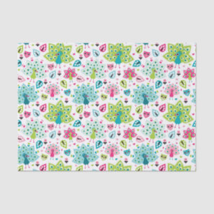 peacock bird and owl tissue paper