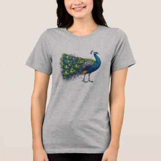Peacock bird Bella+Canvas Women's Tri-blend Shirt