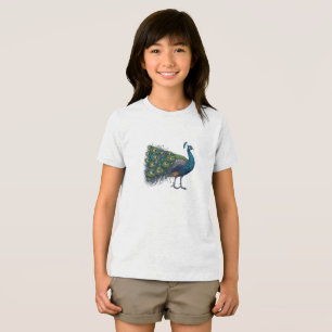 Peacock bird Bella+Canvas Youth Tri-blend T-Shirt Shirt