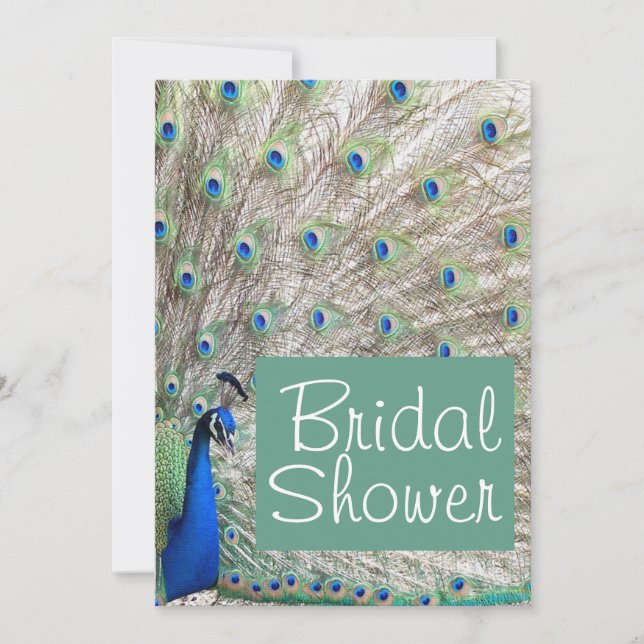 Peacock Bird Bridal Shower Invitation (Front)