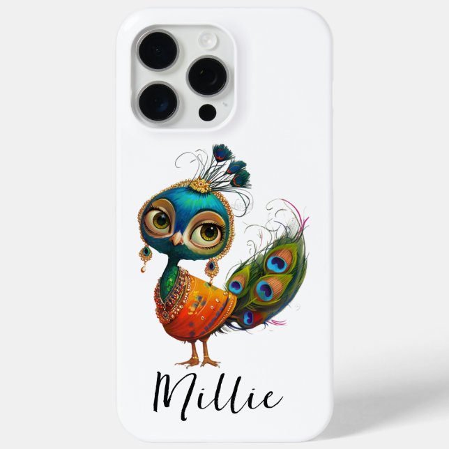 Peacock Bird Whimsical  Case-Mate iPhone Case (Back)