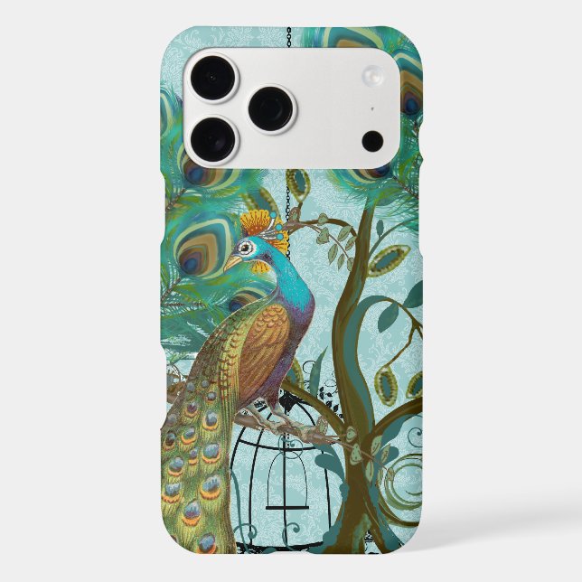 Peacock Birdcage  Damask  (Back)