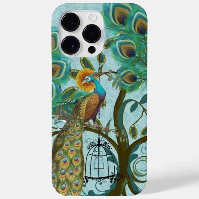 Peacock Birdcage  Damask Case-Mate iPhone Case (Back)
