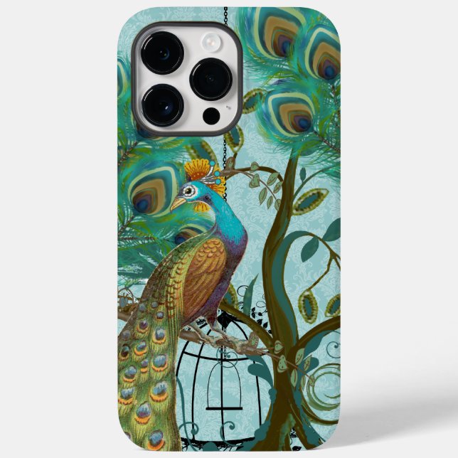 Peacock Birdcage  Damask  Case-Mate iPhone Case (Back)