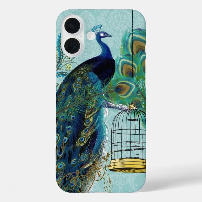 Peacock Birdcage Damask Case-Mate iPhone Case (Back)