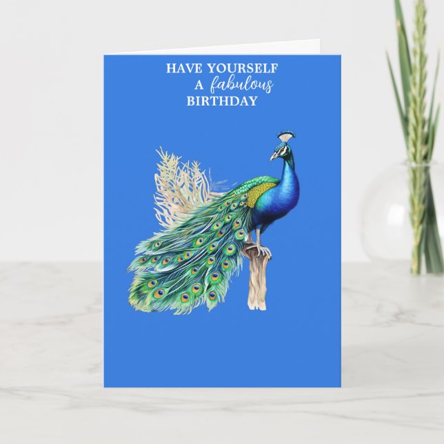 Peacock birthday card, Have a fabulous birthday  Thank You Card (Front)
