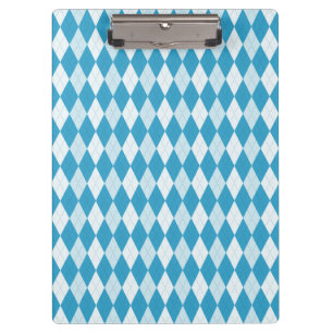Peacock Blue Argyle Small Diamond Shape Clipboard