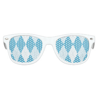 Peacock Blue Argyle Small Diamond Shape Kids Sunglasses