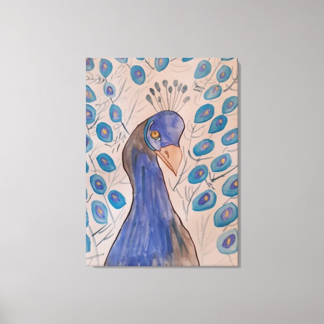 Peacock Blue Canvas Print (Front)