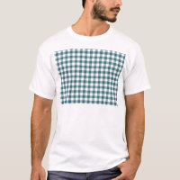 Peacock Blue (Dark Teal or Aqua) and White Gingham