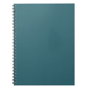 Peacock Blue (Dark Teal or Deep Aqua) Solid Colour Spiral Notebook