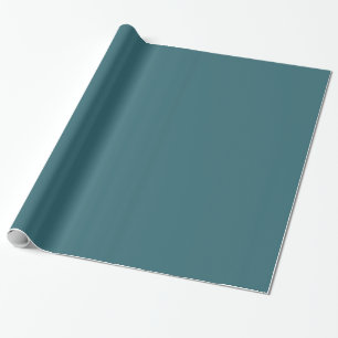 Peacock Blue (Dark Teal or Deep Aqua) Solid Colour Wrapping Paper