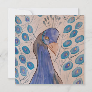 Peacock Blue Flat Greeting Card