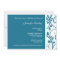 Peacock Blue Floral Vine Bridal Shower Invitation