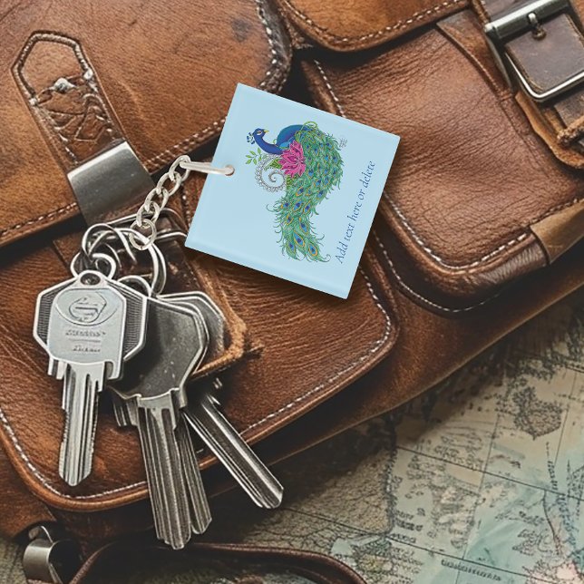 Peacock Blue Lotus Flower Henna Key Ring (Creator Uploaded)