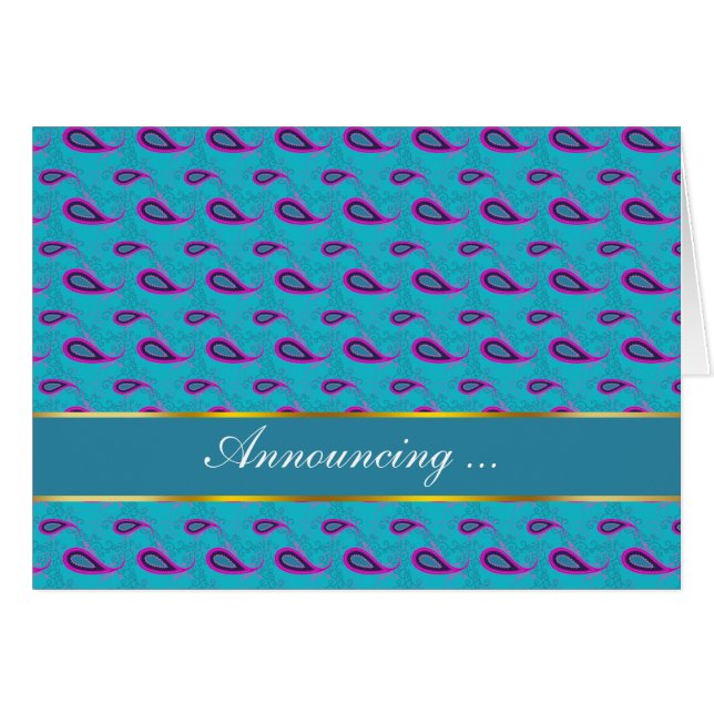 Peacock Blue Paisley (Front Horizontal)
