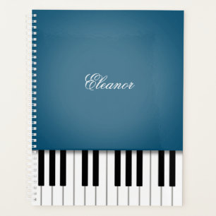Peacock Blue Piano Music Keyboard Customised Planner