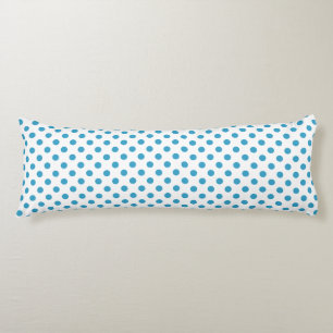 Peacock Blue Polka Dots Circles Body Cushion