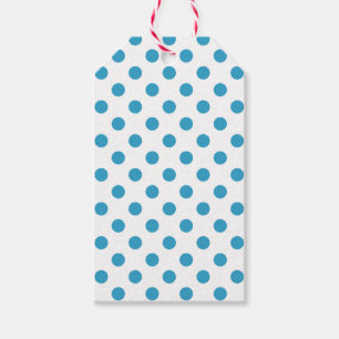 Peacock Blue Polka Dots Circles Gift Tags