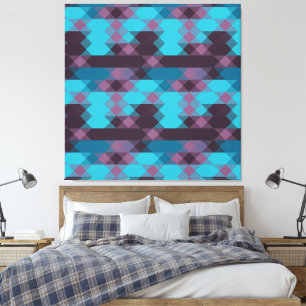 peacock blue, purple, topaz blue and thunder canvas print