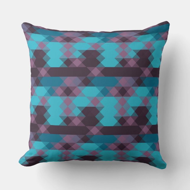 peacock blue, purple, topaz blue and thunder cushion (Front)