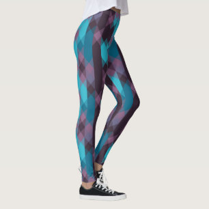 peacock blue, purple, topaz blue and thunder leggings