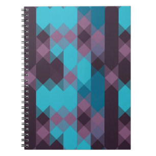 peacock blue, purple, topaz blue and thunder notebook