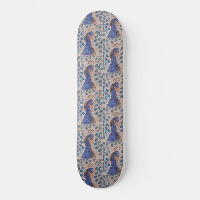 Peacock Blue Skateboard (Front)