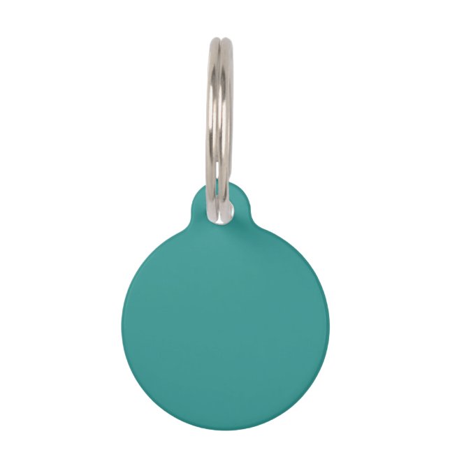 Peacock Blue Solid Colour Pet Tag (Front)