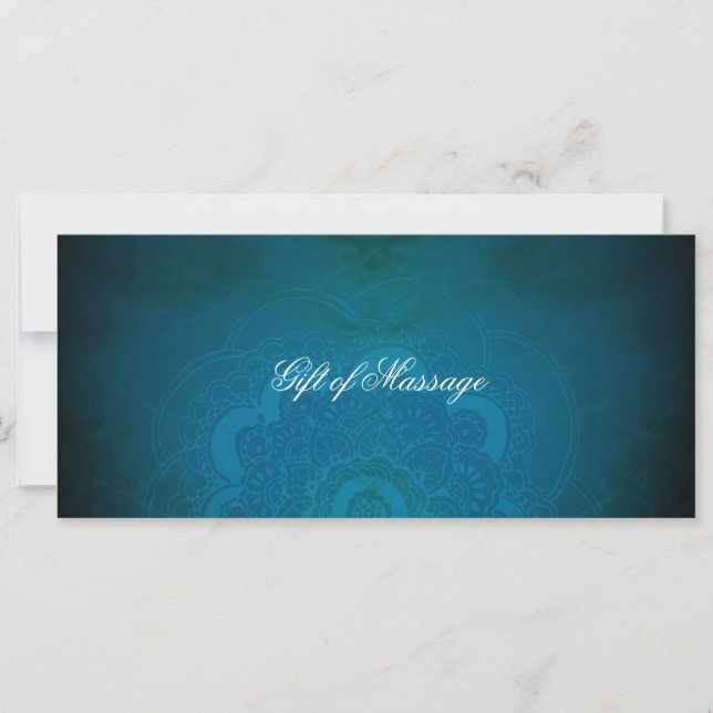 Peacock Blue Zen Mandala Gift Certificates (Front)